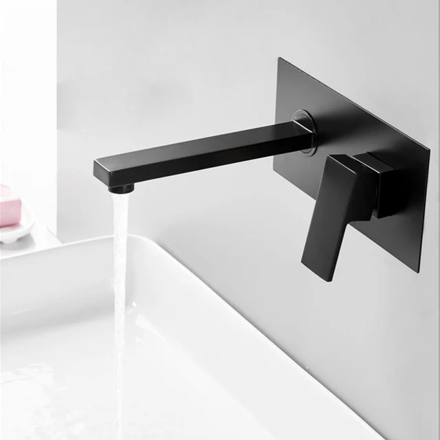 Aliexpress Bakala Luxury Matte Black Bathroom Faucet Basin Bakala Luxury Matte Black Bathroom Faucet Basin Sink Tap Wall Mounted Square Br Mixer Lt