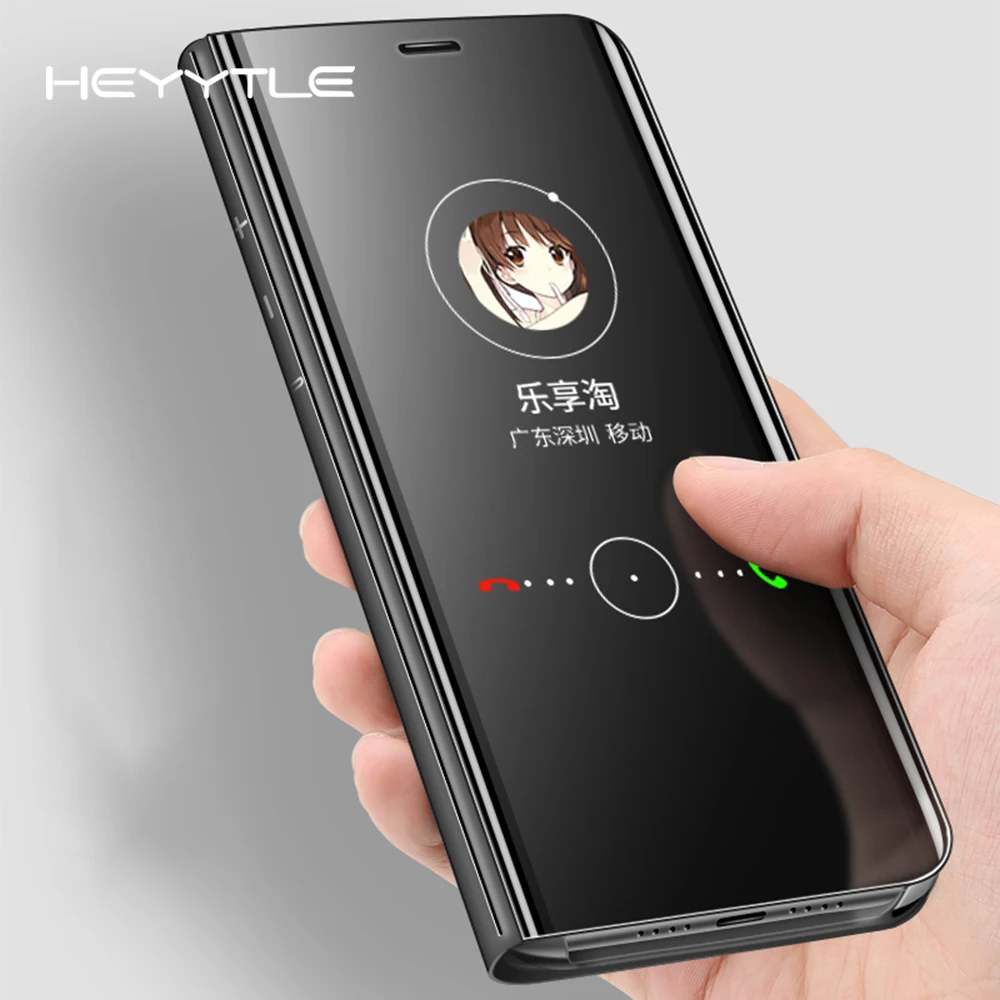 

Heyytle Clear View Phone Case For Samsung S9 S8 Smart Mirror Case S7 S6 Edge Plus For Galaxy Note9 8 J3 J5 J7 A7 A8 2017 Shell