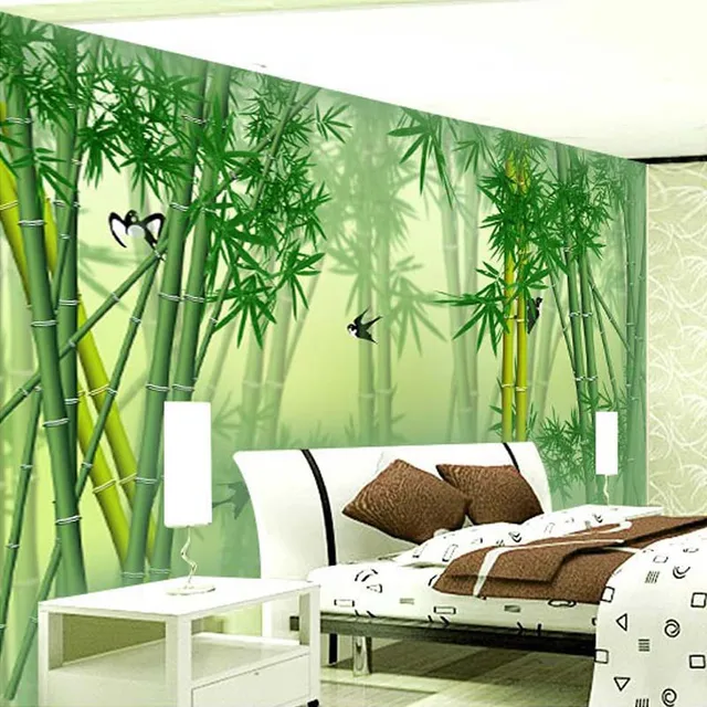 Custom 3D Mural Wallpaper Modern Chinese Green Bamboo Wall Painting Art Living Room Bedroom Background Custom 3D Mural Wallpaper Modern Chinese Green Bamboo Wall Painting Art Living Room Bedroom Background
