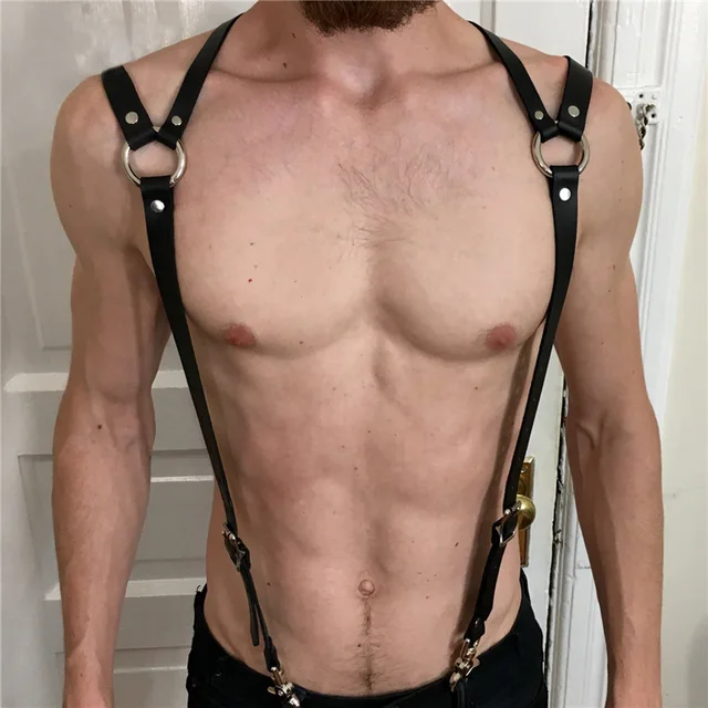 $US $10.19  PU Leather Suspenders Straps Adjustable Trousers Braces Suspender Belts With Strong Metal Clips Men