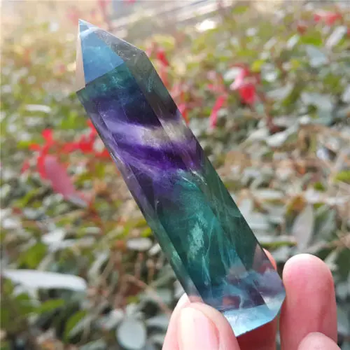 

TOP 50.7 G Natural fluorite QUARTZ CRYSTAL WAND POINT HEALING