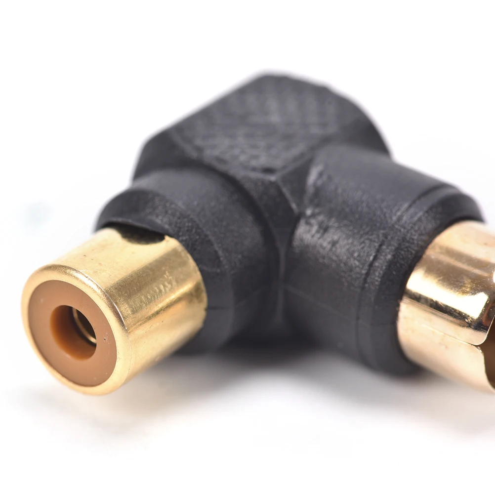 1 шт. 90 градусов RCA прямоугольный Разъем адаптеры штекер гнездо M/F угловой аудио
