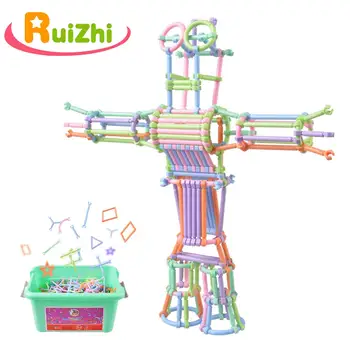 

Ruizhi 82pcs/348pcs Magic Smart Stick Building Blocks Plastic Assembled Building Blocks Set Educational Toys For Kids RZ1033