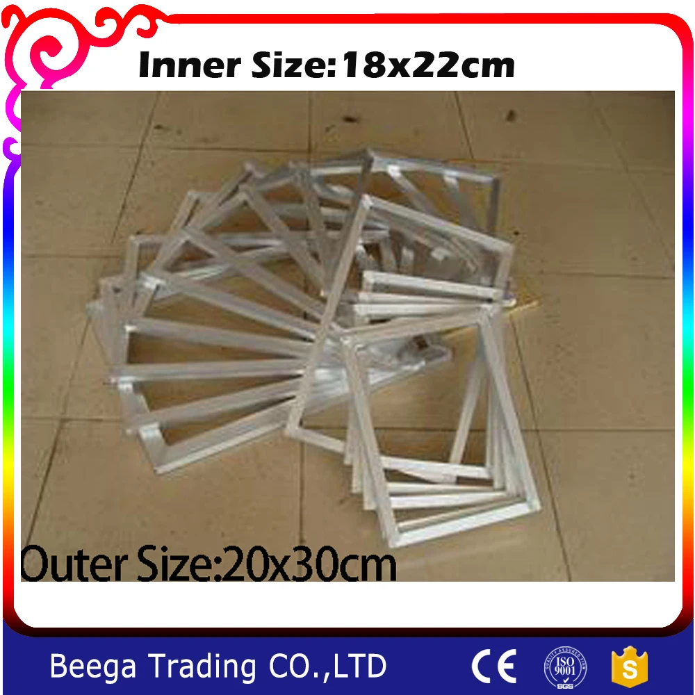 

Aluminum Screen Frame 6pcs Inner Size:15.6*25.6cm Outer Size:20x30cm Screen Printing Frames Silk Screen Aluminum Frame