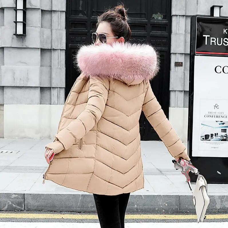 Parkas 2020 New Fashion Long Winter Jacket Women Slim Female Coat Thicken Parka Down Cotton Clothing Red Clothing Hooded Student womens long black puffer coat Coats & Jackets