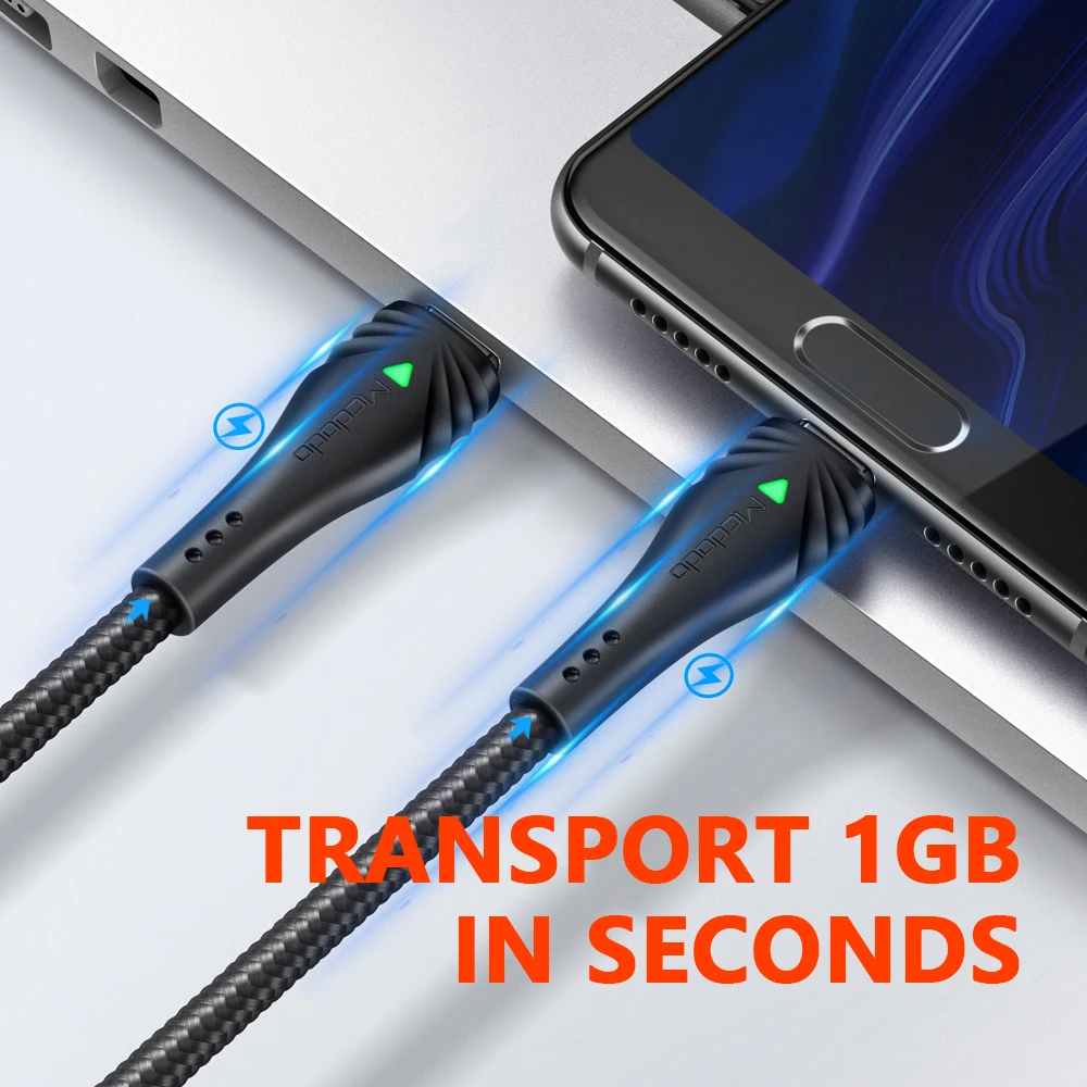 Mcdodo usb type C кабель для USB C для samsung huawei Xiaomi pro ноутбук macbook телефон PD QC4.0 светодиодный кабель для быстрой зарядки и передачи данных