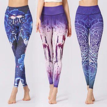 

New Kind of Sports Yoga Bottom Pants Leisure Printing Nine Minutes Tight Yoga Pants Lady