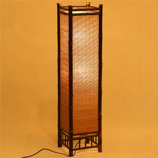Artesanato de Bambu do Vintage Noite em pé Decoração do Quarto Lâmpada Assoalho Japão Estilo Bambu Luminárias Moderna E27 Casa 6 style floor lamp