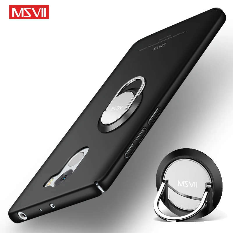 Чехол MSVII для Xiaomi Redmi 4 Pro Тонкие Матовые чехлы с кольцом на палец Xiomi чехол