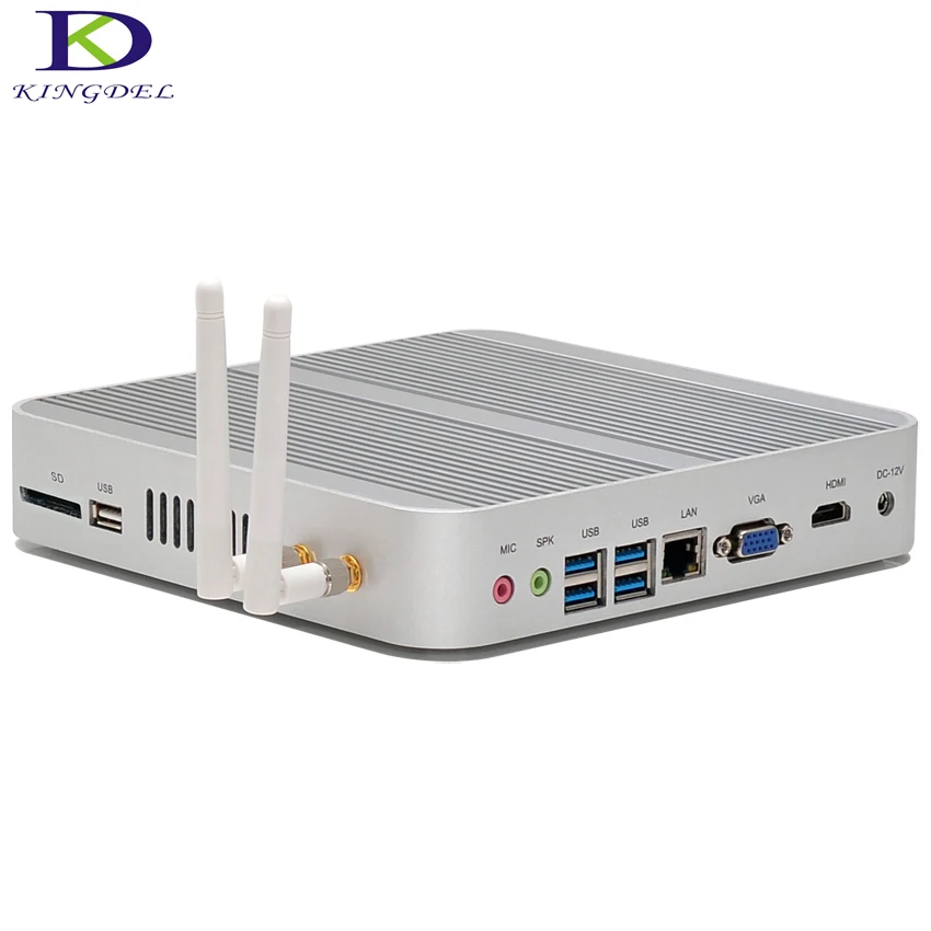 Fanless mini PC Intel Core i5 6260U Dual core Intel Iris Graphics 540 micro computer HDMI SD Card Port 300M WIFI