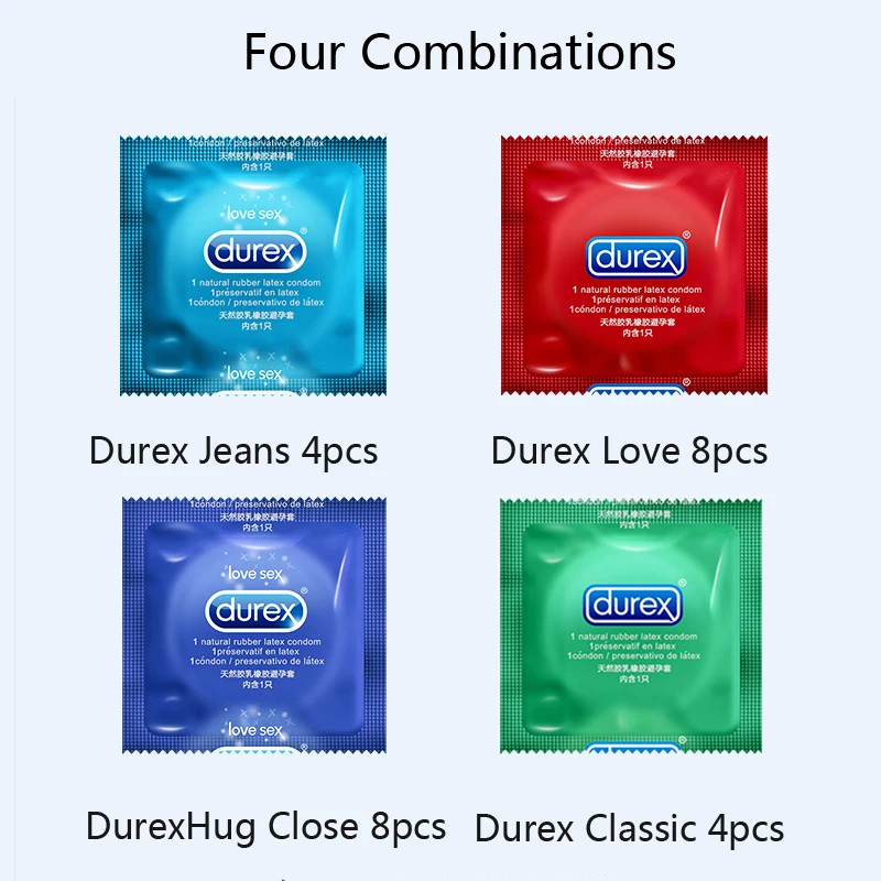 Durex 24/48/82 шт. 4in1Ultra Тонкий петух презерватив интимной контрацепции из натурального