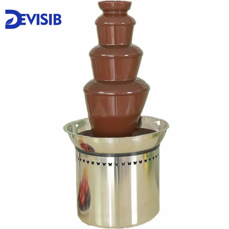 Buy DEVISIB 4 Tier Commercial Chocolate Fountain Fondue with Stainless Steel