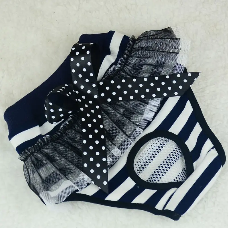 

Pet Dog Cloth Diapers Physical Pants Dog Strap Design with Bowknot Physiological Sanitary Bow Short Pants Underwear