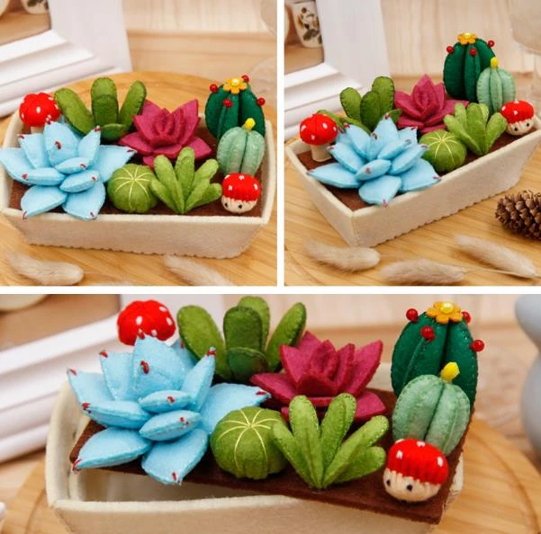 フェルト Diy クラフト送料切断フェルトキット多肉植物植物セットウールフェルト不織布クラフト Diy 裁縫セットフェルト手仕事 Diy Package Aliexpress