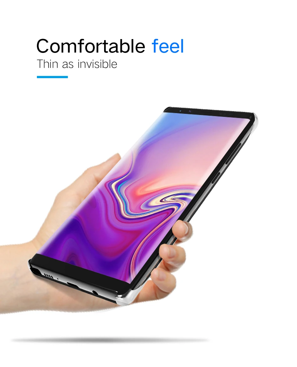 3Samsung Galaxy Note 9 Case 360 Cute Luxury Hard Back Cases PC Black Transparent Protective Shockproof Hard note9 Cover
