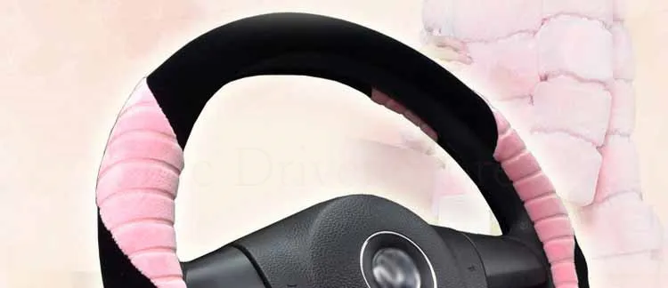 Cobertura de Volante de Pelúcia Capas de Rodas de Automóvel Transporte da Gota Inverno Cores Pele Carro Volante Case 35 - 36 37 38 39 40 cm 6 6 pelúcia pele carro volante capas de rodas