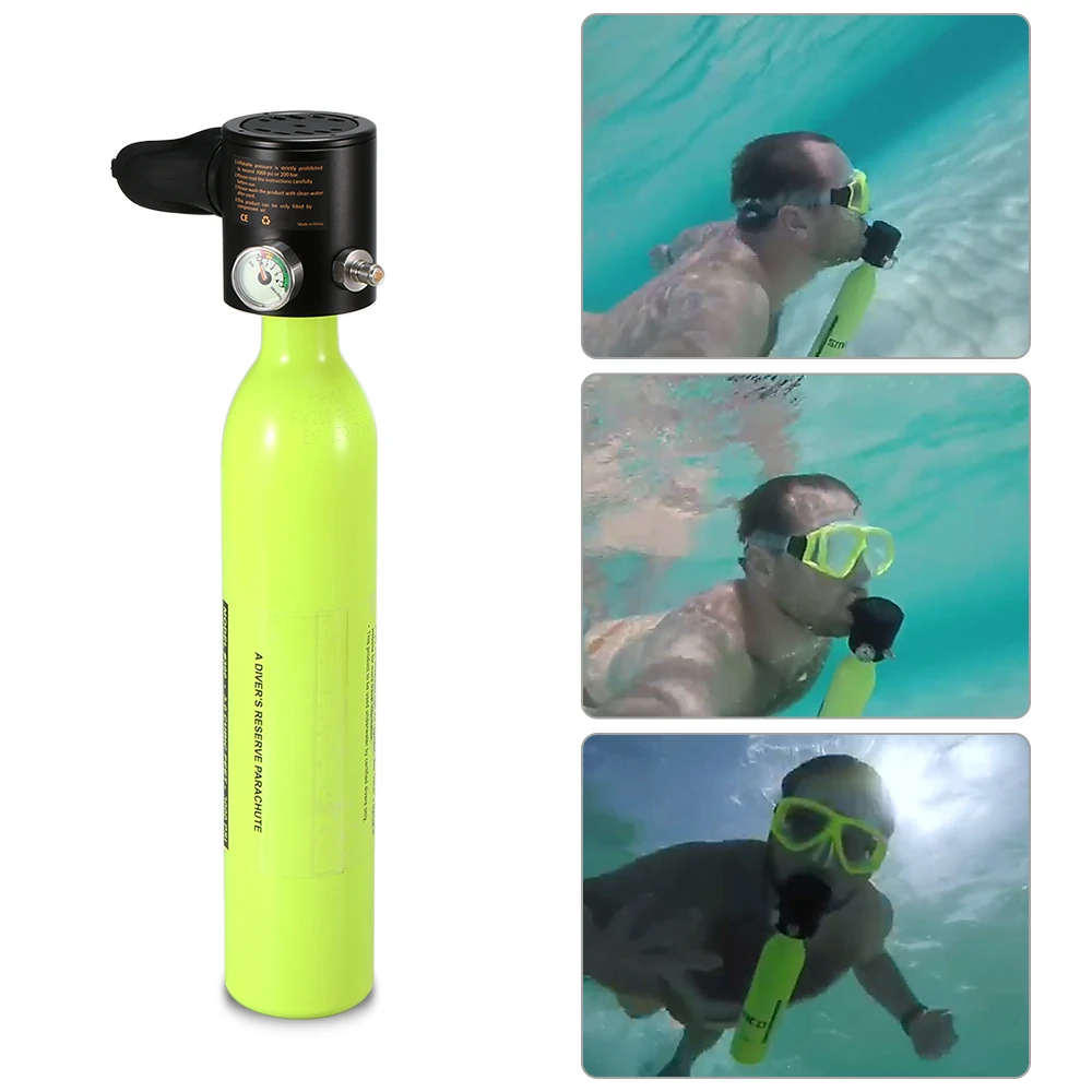 

Newest 0.5L Scuba Oxygen Cylinder Snorkel Air Tank Scuba Regulator Diving Respirator Gauge Snorkeling Breathing Diving Equipment
