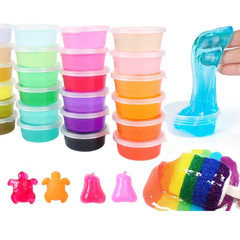 

KK Slime Crystal transparent Slime DIY kits Toys Clay Mud Modeling Drawing For Children Blowing Toy Bubbles Plasticine