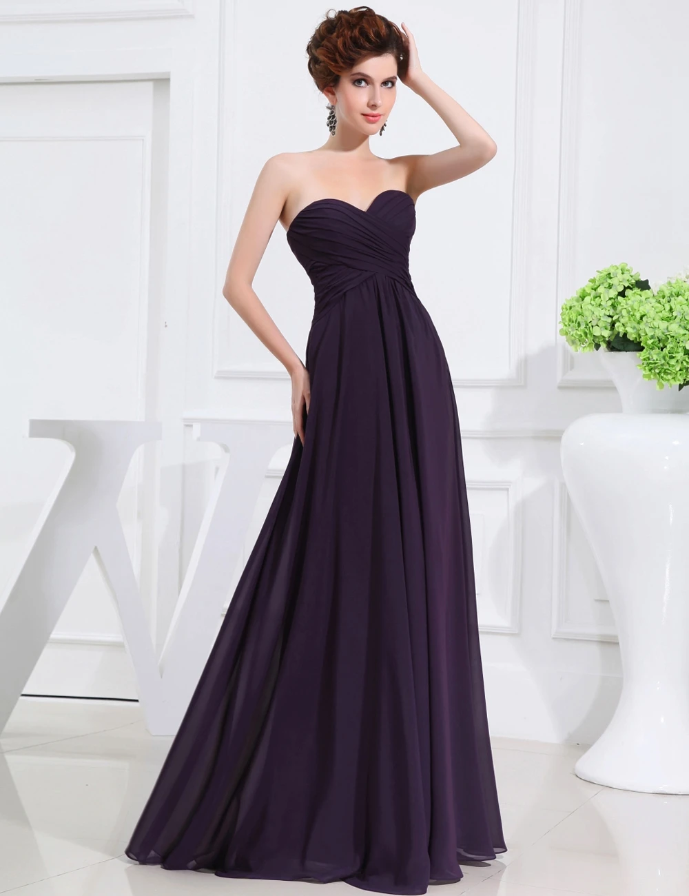 

Black Chiffon Floor-Length Strapless Sleeveless Sweetheart Ruched A-line Formal Evening Dresses Custom made
