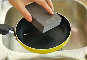 

1PC Magic Sponge Brush Aluminum Oxide Emery Sponge Rust Dirt Stains Clean Brush Bowl Washing Pot Kitchen Cleaning Brush OK 0869