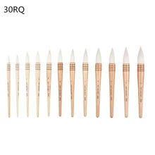 30RQ высокое качество козья шерсть деревянная ручка кисти для рисования художественная Акварельная художественная кисть для рисования