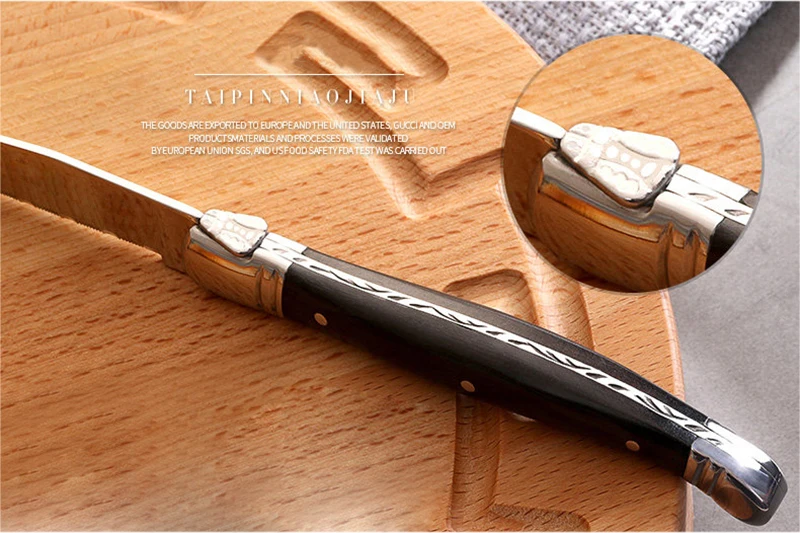 2 шт./компл. ножей для стейка набор ножей с деревянной ручкой наборы столовых приборов Нержавеющая сталь столовые приборы деревянные ножи, вилки стиль Laguiole