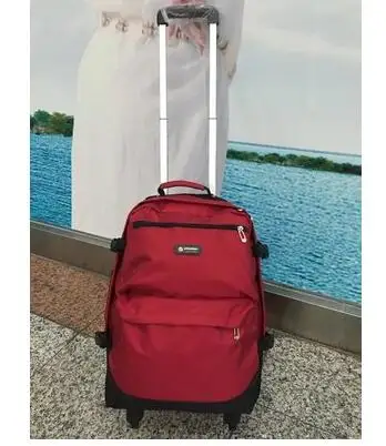 Сумка для ручной клади, дорожный рюкзак на колесиках, Дорожный чемодан, дорожная сумка на колесиках - Цвет: Red  24 Inch