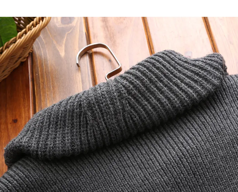 Men Pullover Sweaters Warm Thick knitted Sweater Men Autumn Winter Male Pullover Jumper Brand Clothing Black Dark Gray Muls 2017-12
