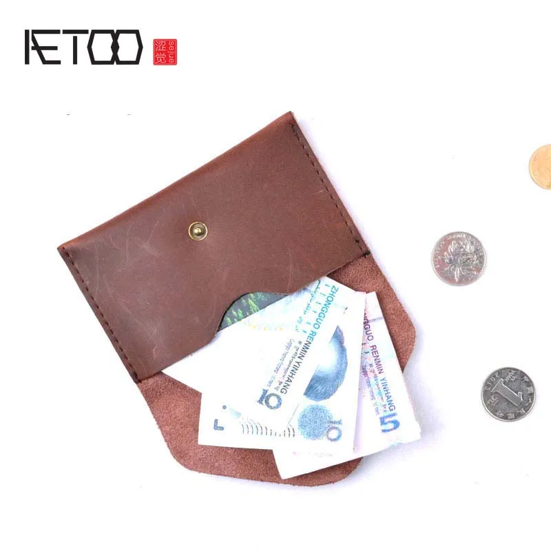 Чехол AETOO ручной работы из спилка для кредитных карт тонкий мужской чехол
