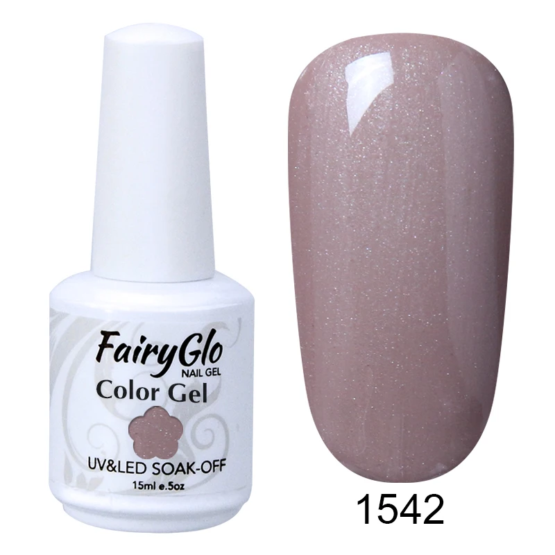 FairyGlo 15 мл белый флакон гель для ногтей УФ-гель для ногтей верхнее покрытие длинный последний Гибридный гель лак обычный лак для ногтей Lucky Enamal - Цвет: 1542