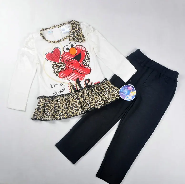 Girl's very nice clothing set ELMO long sleeve top and pant 1 girl's fashion suit children's garment freeshipping | Детская