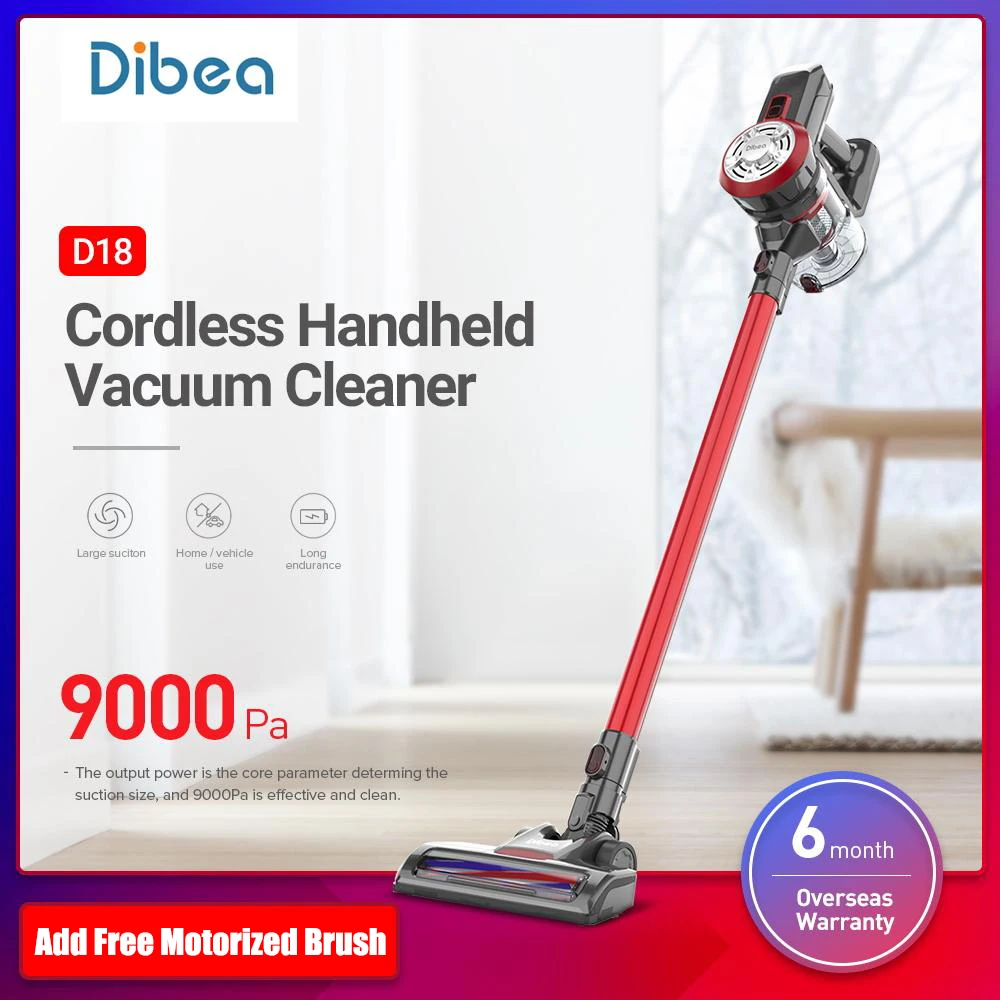 

Dibea D18 Protable 2 In 1 Handheld Wireless Vacuum Cleaner Cyclone Filter 8500 Pa Strong Suction Dust Collector Aspirator