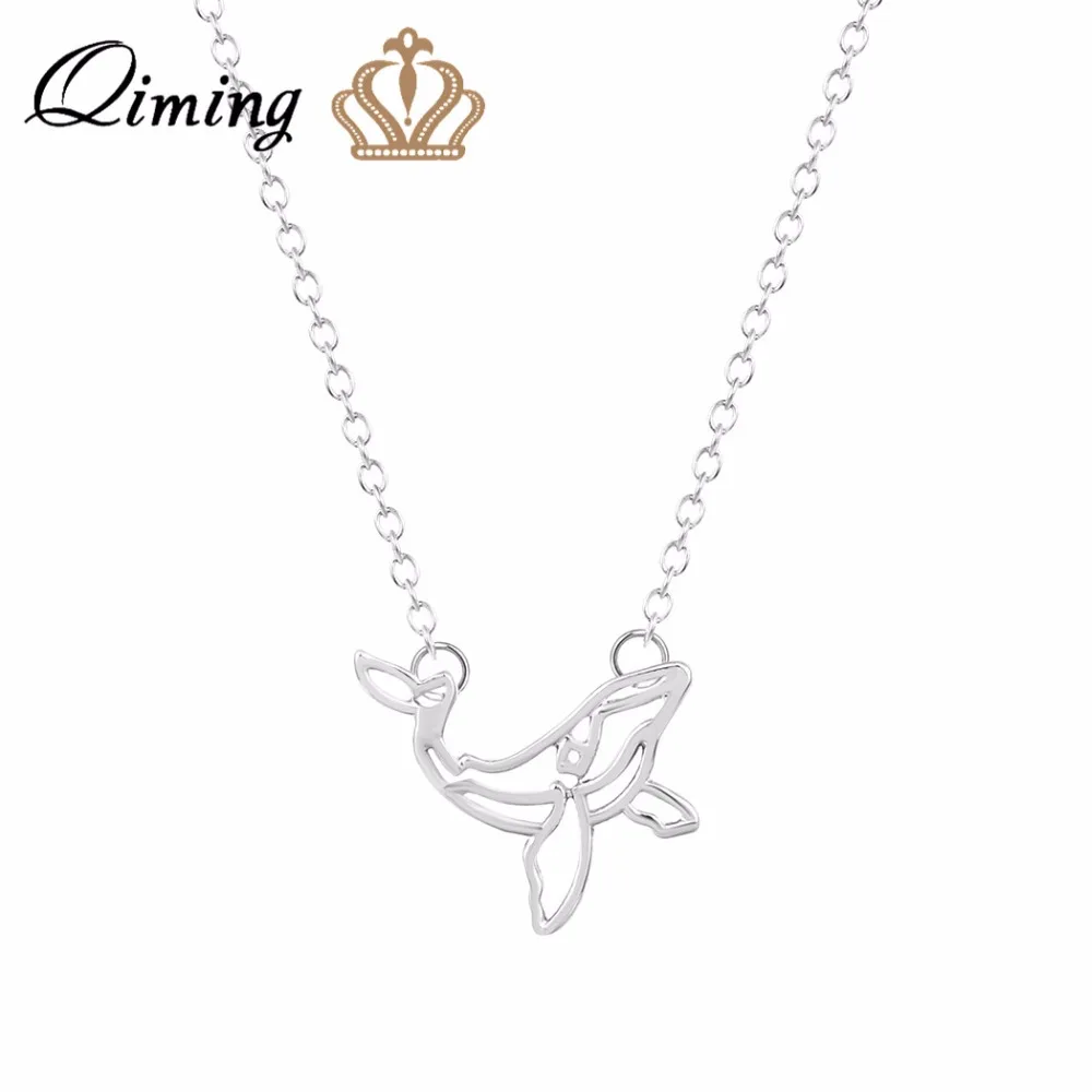 1pcs New Women Dolphin font b Pendant b font font b Necklace b font Cute Whale