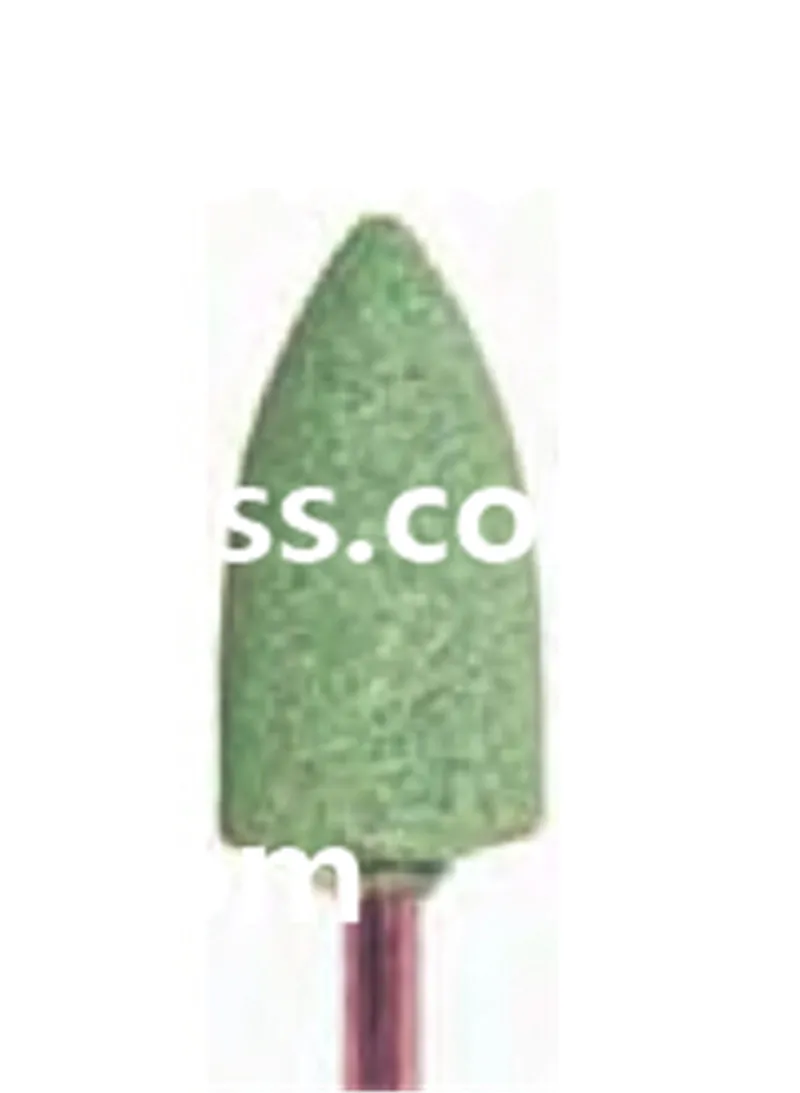 

DENTAL Big Mounted stone green color slicone carbide medium grit points contouring shaping porcelain metals 100PCS shank 2.35mm
