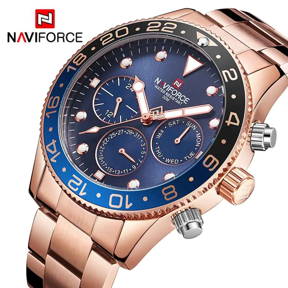 

Naviforce 9147 Luxury Men Analog Quartz Sport Watch Military Outdoor Waterproof 24 Hours Date Week Clock Men WristWatch