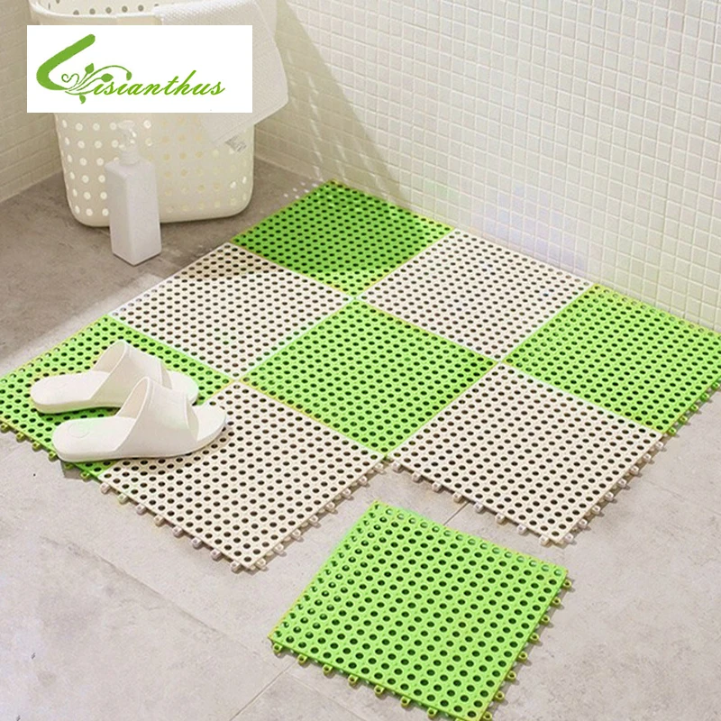 

New Sale PVC Bathroom Carpet Splice Non-Slip Kitchen Rugs Solid Bathroom Shower Rugs And Carpets Puzzle Floor Mat 1PCS