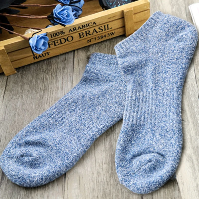 LifeWheel мужские носки осенние и зимние модели чистые низкие, чтобы помочь плюс бархатные толстые хлопковые носки спортивные дышащие носки 5 пар