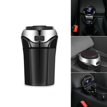 

3 In 1 Rechargeable Car Led Ashtray Car Trash Can Removable Cigarette Lighter Led Light For Car Cup Holder
