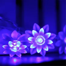 3 м 30 светодиодов праздник украшение лампы Батарея работает цветок лотоса светодиодные огни строки для свадьбы дома