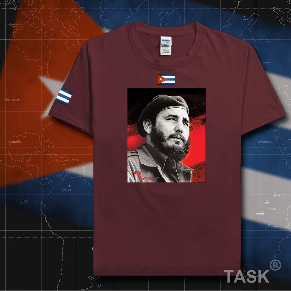 Мужская футболка Fidel casto с короткими рукавами 100% хлопок одежда для фитнеса летние