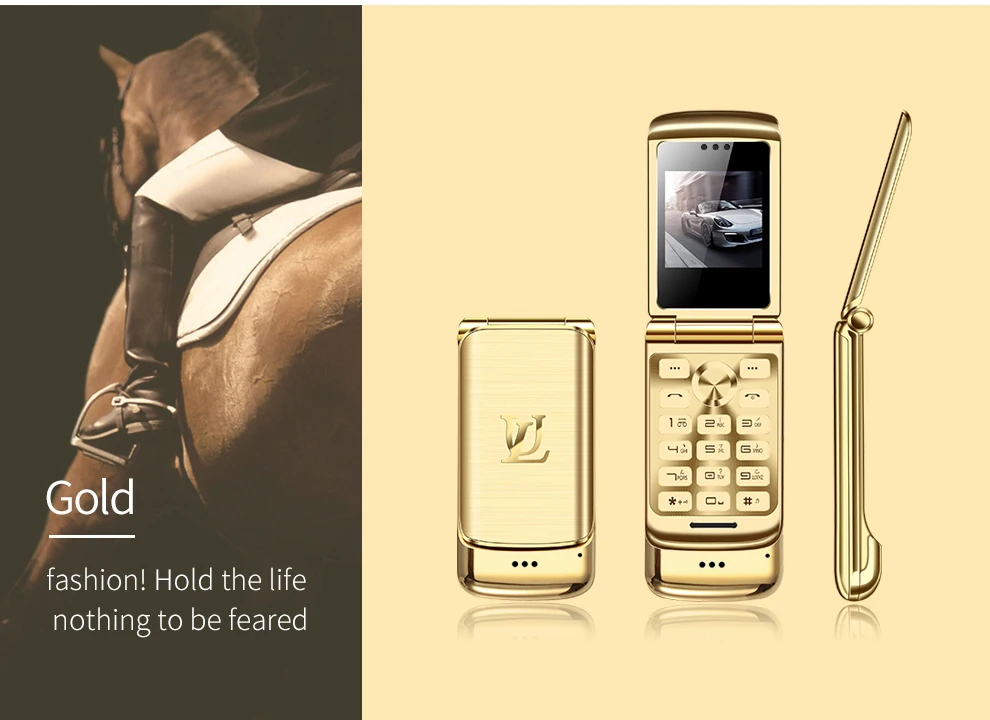 Роскошный мини-Флип Мобильный телефон Ulcool V9 1,54 дюймов, маленький экран, две sim-карты, Bluetooth, набор номера, анти потеря, маленький металлический корпус мобильного телефона