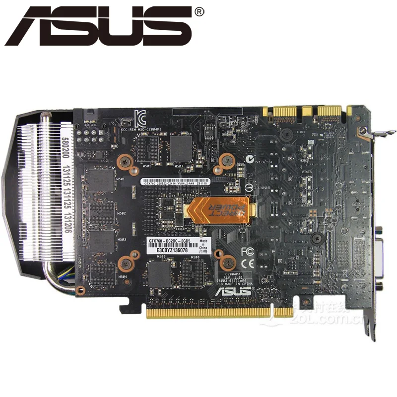 Видеокарта ASUS GTX 760 2GB 256Bit GDDR5, видеокарты для nVIDIA Geforce GTX760, используемые vga-карты прочнее GTX 750 TI