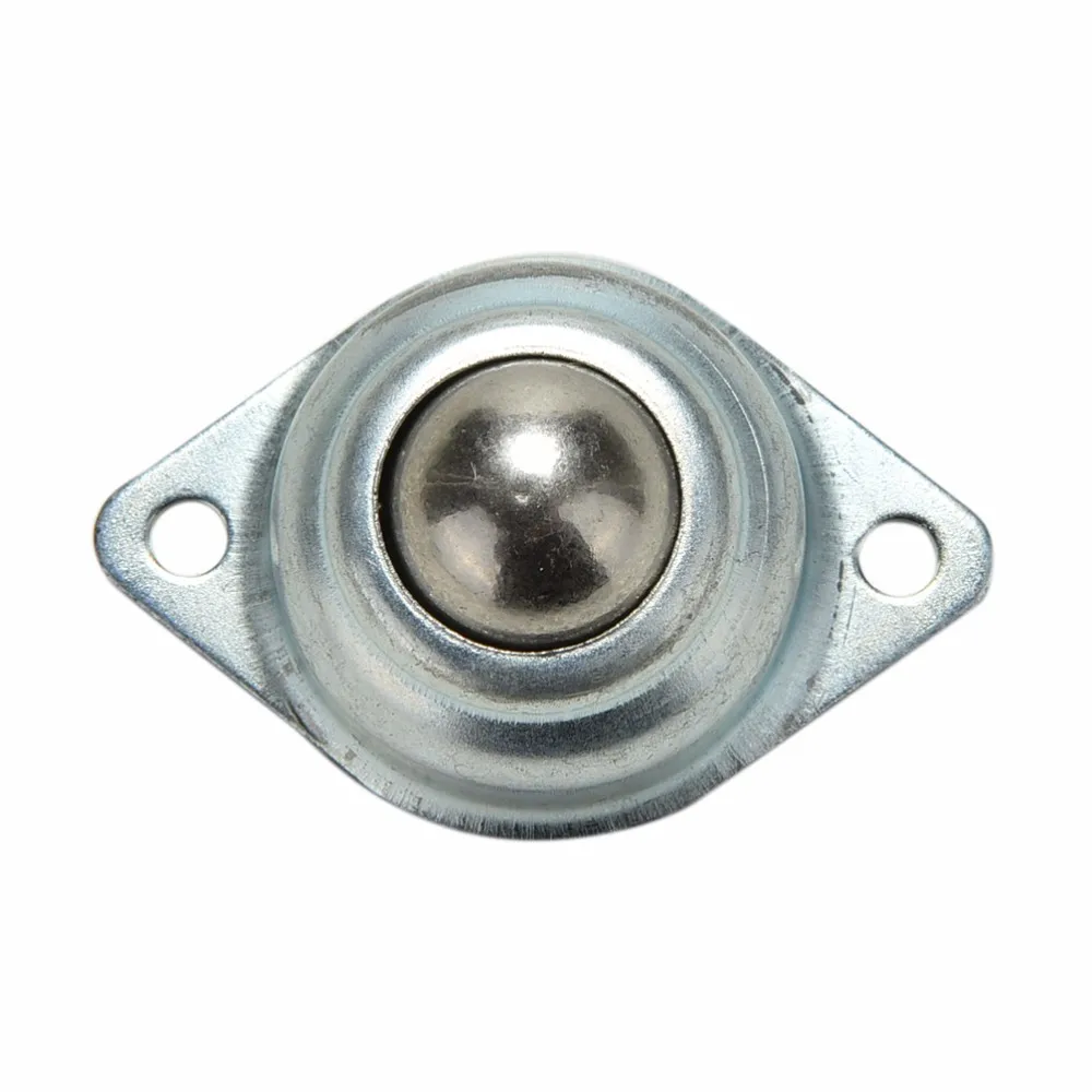 

15mm Ball Dia Furniture Trolley M4 Hole 32mm Wide Screw Mounted Round Ball Swivel Caster Castor Silver Tone