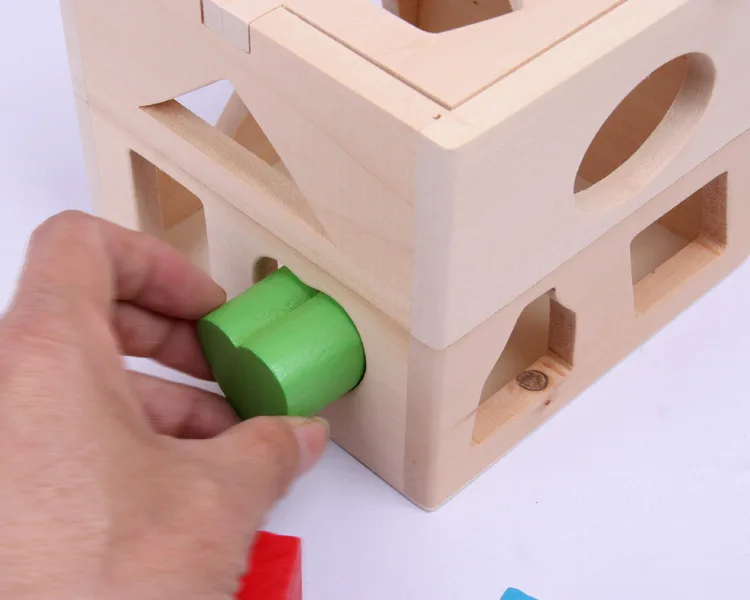 Детские игрушки 13 массивной Формы s сортировка по форме куб обучающий деревянный геометрический строительные блоки прочная деревянная конструкция детский подарок