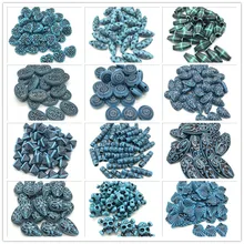 Синие круглые листья капли воды в форме сердца акриловые Винтажные бусины для изготовления ювелирных изделий DIY браслет ожерелье аксессуары