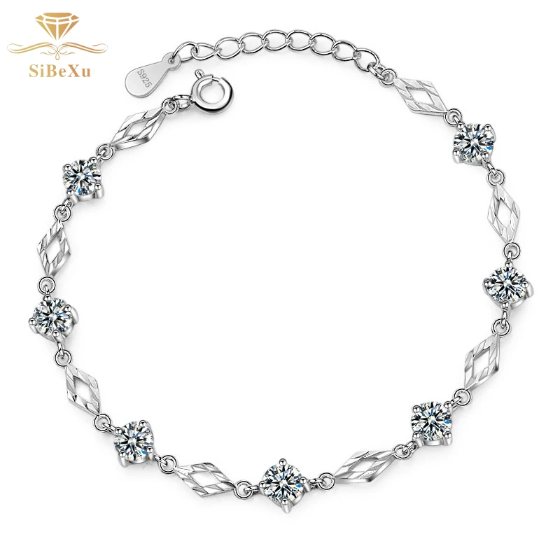 С кристальными подвесками 925 пробы браслет из серебра и один с кристаллами Swarovski