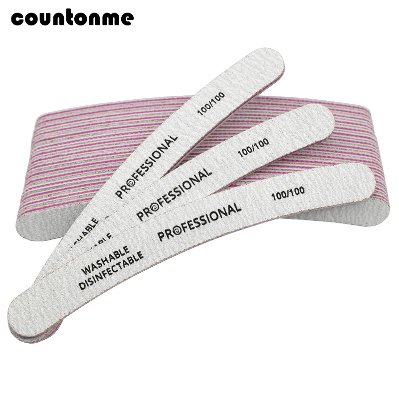 

10pcs Nail Files 100/100 Sanding Buffer Block Saw Tips Banana Curve Cleaning Files Pedicure Manicure Buffing Polish Beauty Tools