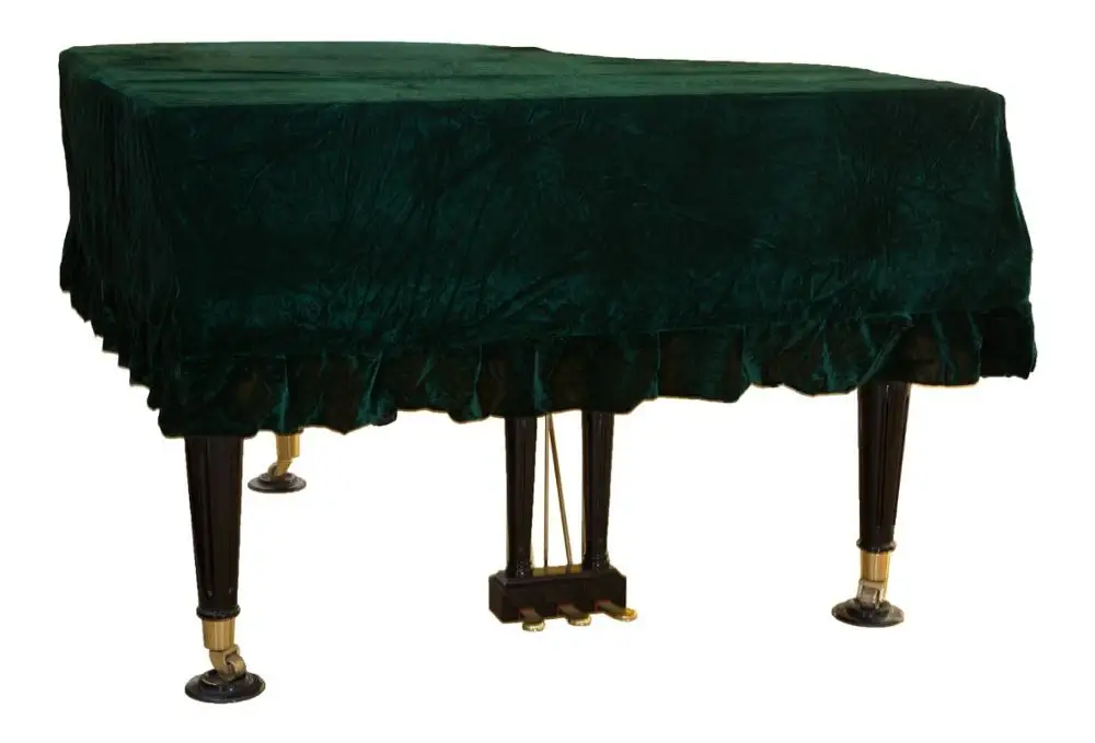 1 шт. рояль крышка утепленный комплект одежды из плюша для фортепиано, от пыли для крышки золотой бархат Trigon пианино тканевое покрытие пианино ткань аксессуары - Цвет: Зеленый