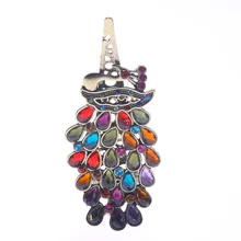 1 шт. роскошные дамы Винтаж Цветные волосы Pin горный хрусталь Gem античный бронзовый Павлин заколка шпилька для волос клип для укладки волос инструменты