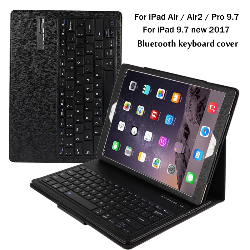 Съемная Bluetooth клавиатура для iPad 9 7 2017 2018 / 5 6 Air 2 Pro чехол книжка из искусственной